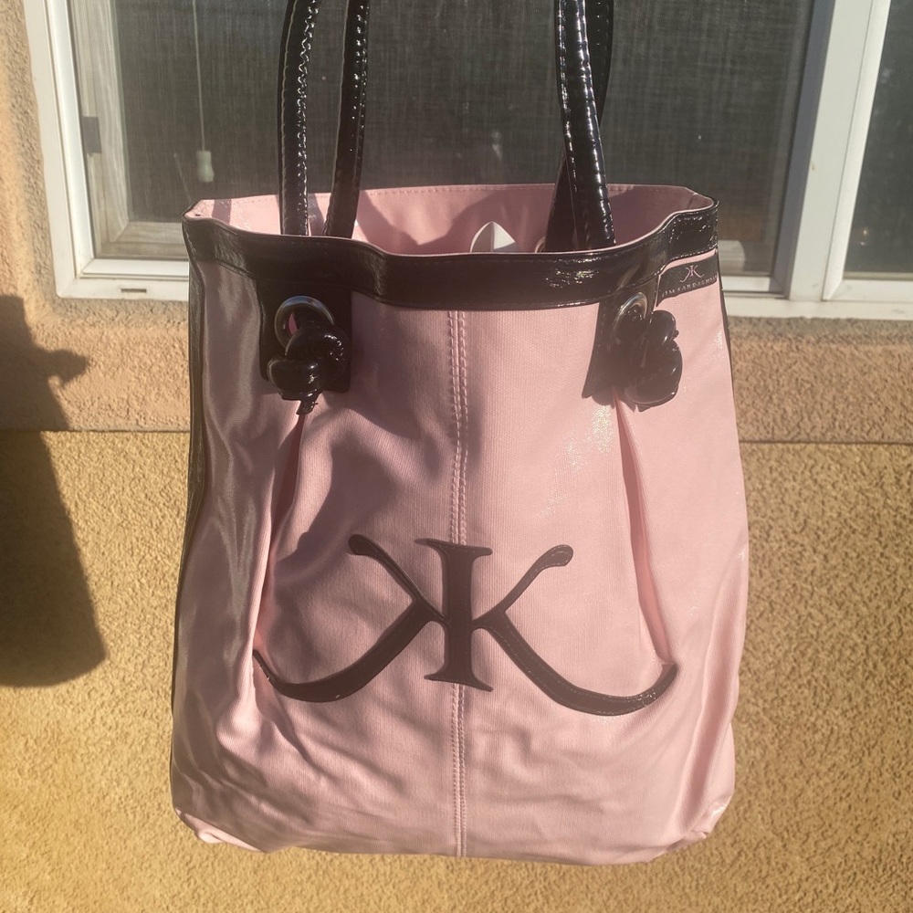 Kardashian Kollection Black and Pink Tote Bag